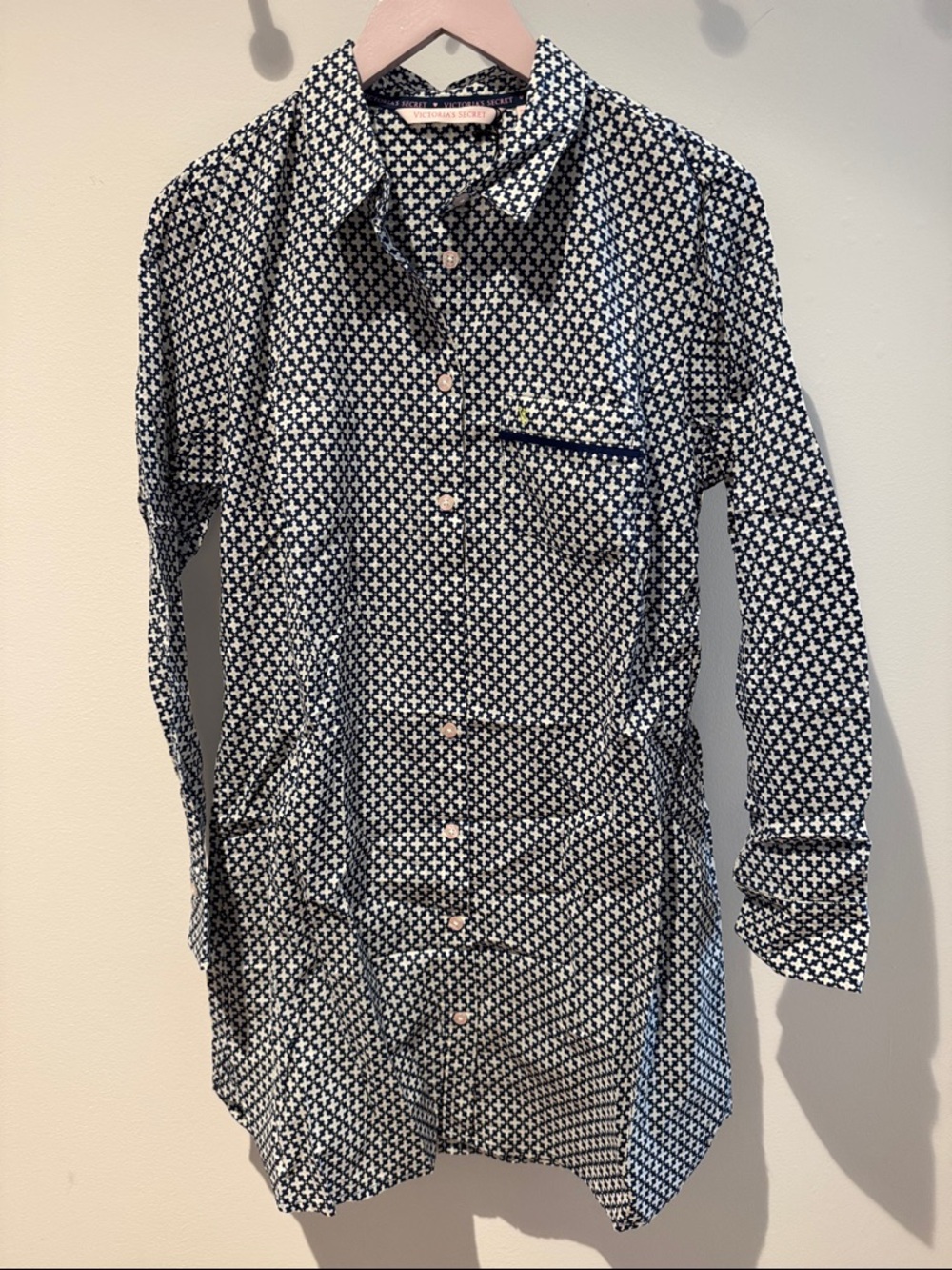 VICTORIA’S SECRET | NWT Navy White Print Sleep Shirt Nightgown M Medium